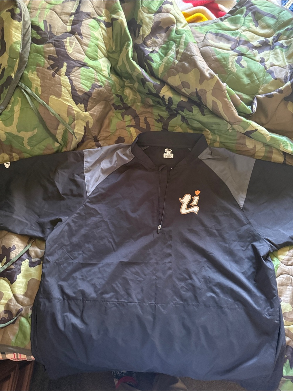 Baseball quarter zip pull over